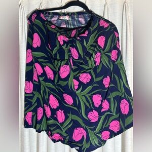 Ava Sky Blue and Pink Floral Skirt